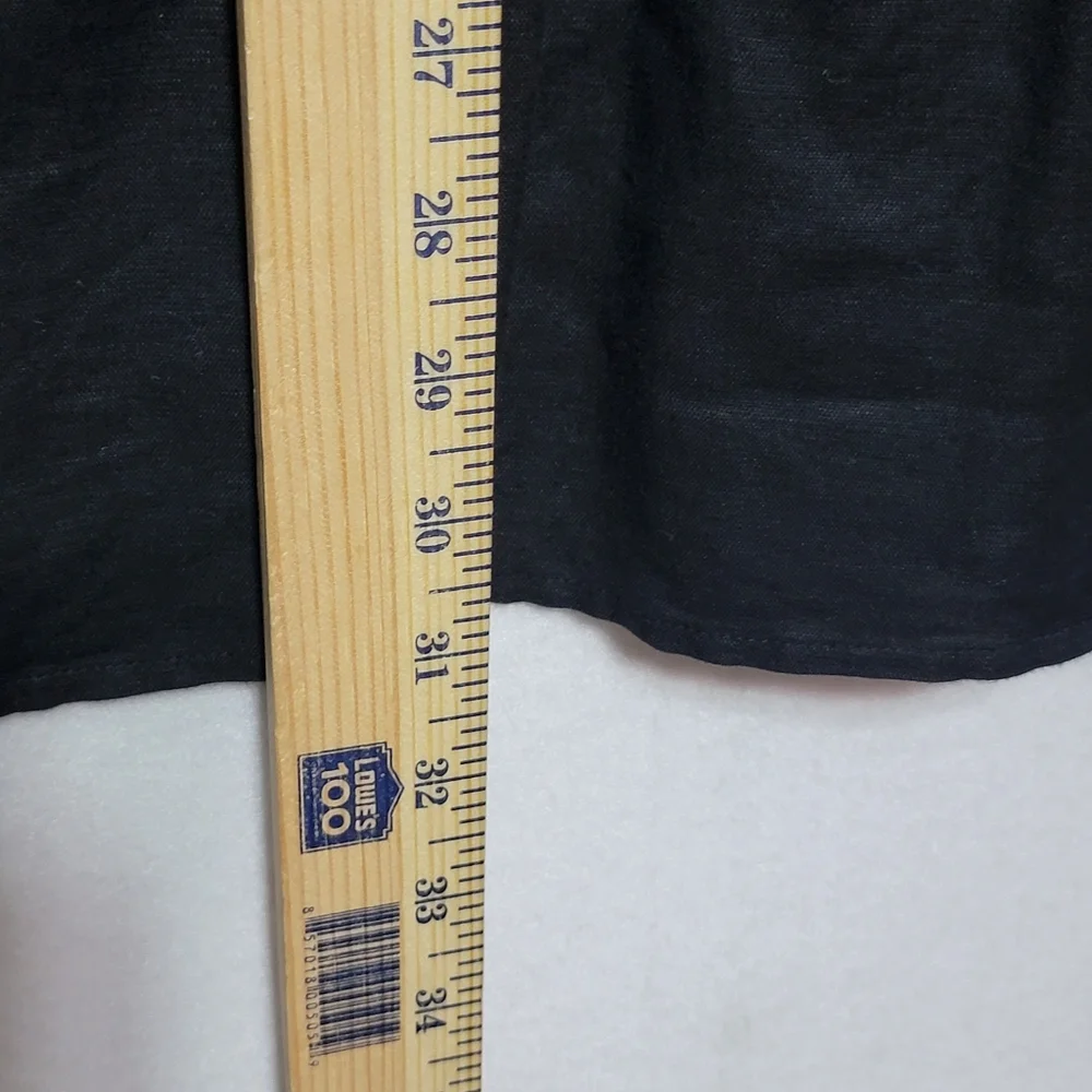 J. Crew Black V-Neck Women's Linen Swimsuit Cover-Up Top SIZE M. #770‎